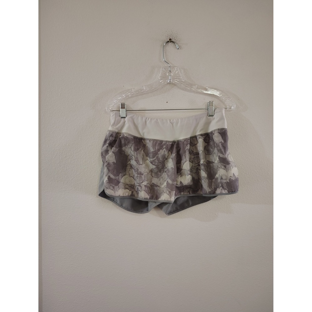 MPG Sport Running Shorts Grey White Abstract Print Size Small Zipper Pocket